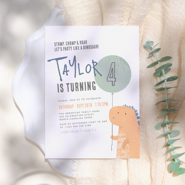 Convite de aniversário Dinossauro (Criador carregado)