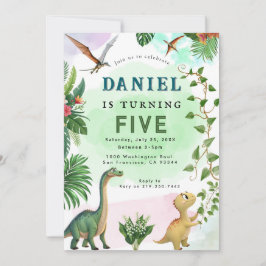 Convite de aniversário Dinossauro