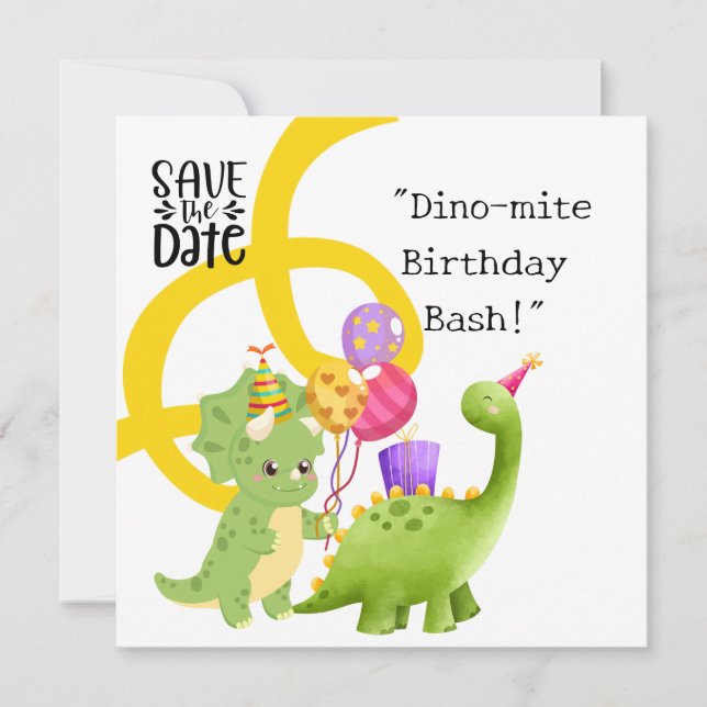 Convite de aniversário Dinossauro (Frente)