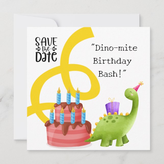 Convite de aniversário Dinossauro (Frente)