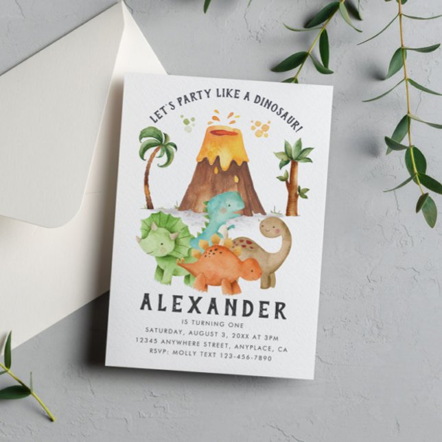 Convite de aniversário Dinossauro Jurássico (Criador carregado)