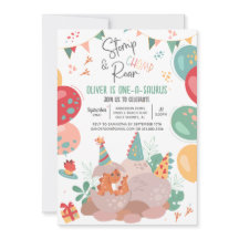 Convite de aniversário Dinossauro One-A-Saurus