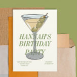 Convite de aniversário Dirty Martini<br><div class="desc">Celebre em estilo com nosso Convite de Aniversário Dirty Martini, uma sofisticada e artística design que dá o tom para uma celebração chique e elegante de aniversário. Apresentando uma ilustração feita a cores d'água de um martini sujo clássico, este convite exude refinamento e charme. As sutis e delicadas pinceladas da...</div>