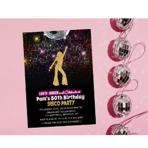 Convite de Aniversário Disco para QUALQUER IDADE