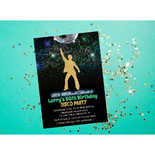 Convite de Aniversário Disco para Qualquer Idade
