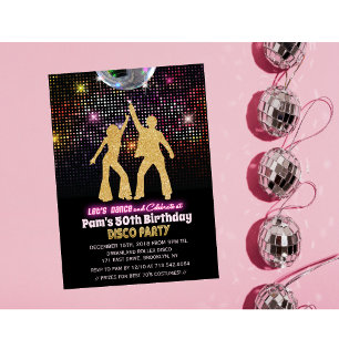 Convite de Aniversário Disco para Qualquer Idade