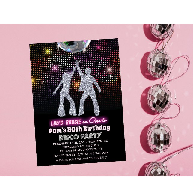 Convite de Aniversário Disco para Qualquer Idade (Criador carregado)