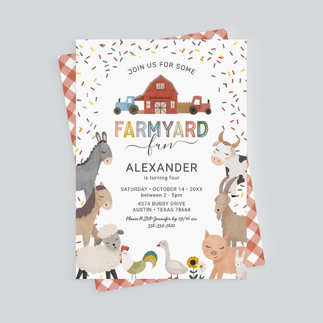 Convite de Aniversário Diversão Infantil na Fazend (Criador carregado)