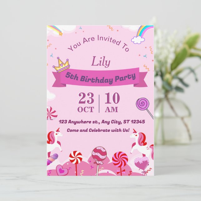 Convite de aniversário Divertido (Em pé/Frente)