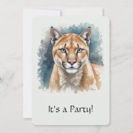 Convite de Aniversário Divertido "Cougar" Para Que