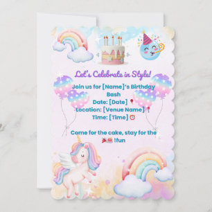 Convite de Aniversário Divertido e Colorido – Cele