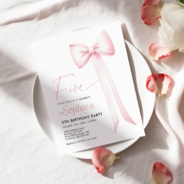 Convite de Aniversário do 5 Arco Coquette Rosa