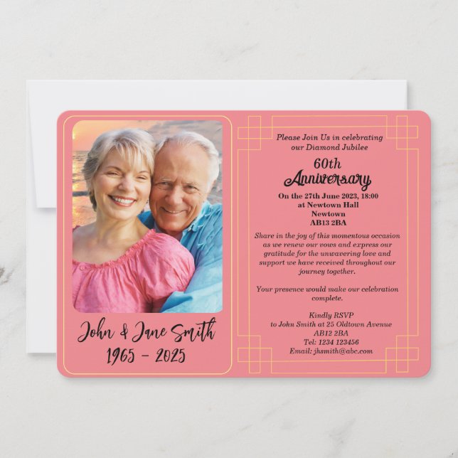 Convite de aniversário do 60º aniversário do Diamo (Frente)