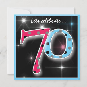 Convite de aniversário do 70 das bolinhas do