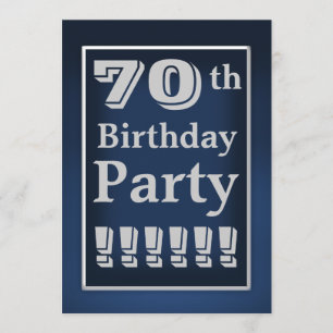 Convite de aniversário do 70 dos azuis marinhos e