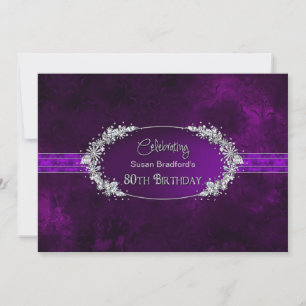 CONVITE DE ANIVERSÁRIO do 80 - PURPLE/GEMS