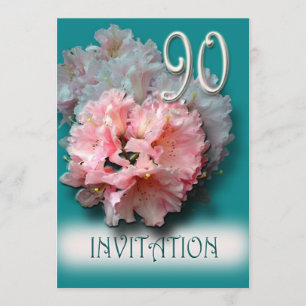 convite de aniversário do 90 dos rododendros