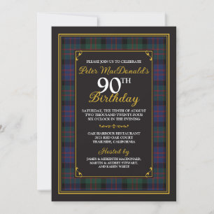 Convite de Aniversário do 90 MacDonald Tartan