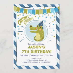 Convite de aniversário do Alligator Party Boy