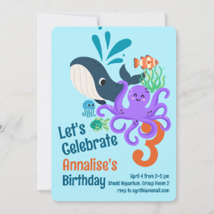 Convite de Aniversário do Aquário Submarino