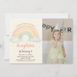 Convite de Aniversário do Arco-Íris Cheio