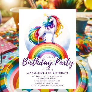 Convite de Aniversário do Arco-Íris Magnético