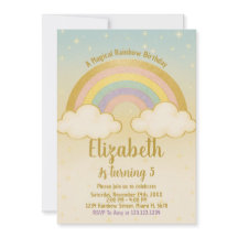 Convite de Aniversário do Arco-Íris Repleto