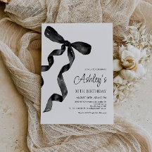 Convite de Aniversário do Arco Preto de Aquarela