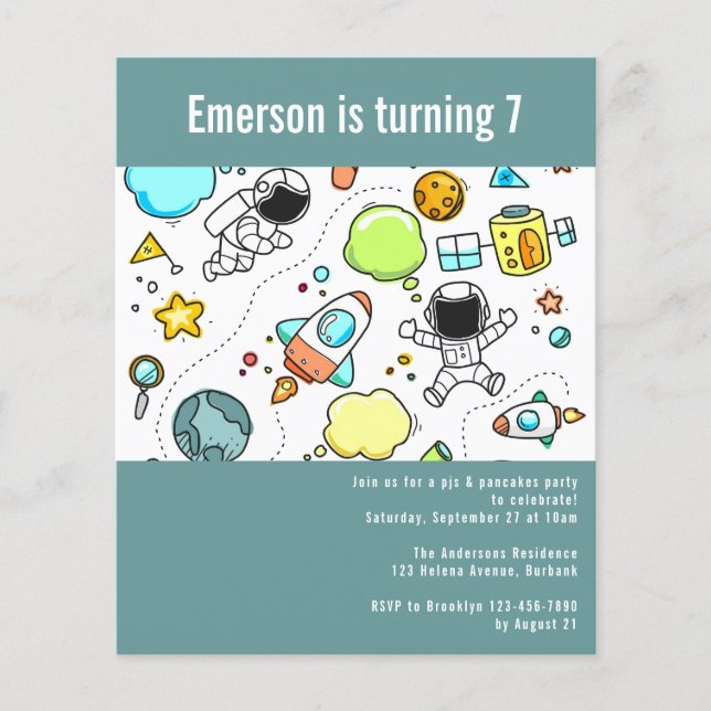 CONVITE DE ANIVERSÁRIO do Astronauta Espacial BUDG (Frente)