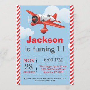 Convite de Aniversário do Avião. Festa de aniver
