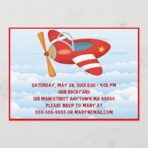 Convite de Aniversário do Avião Vermelho