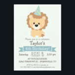Convite de aniversário do Baby Lion Kid<br><div class="desc">Leão de bebê, selva, animais de jardim zoológico, ponto neutro do safari, convite de aniversário de menino ou menina. Personalize este bonitinho, retrô, sinta convite com o nome do seu filho. Bela, simples, design simples. Perfeito para o primeiro bebê, 1rua, aniversário, criança, crianças pequenas, ou crianças mais velhas. As cores...</div>