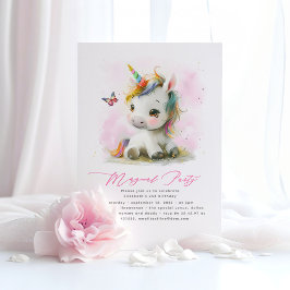 Convite de Aniversário do Baby Unicorn