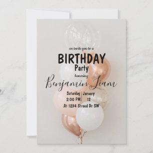 Convite de aniversário do balão