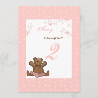 Convite de Aniversário do Ballerina Bear