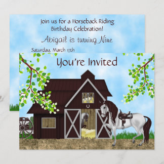 Convite de Aniversário do Barn de Cavalo Ocidental
