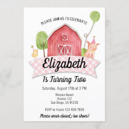 Convite de Aniversário do Barnyard, Festa de Fazen