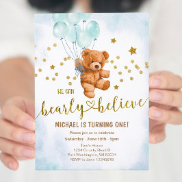 Convite de aniversário do Bear Bear Bonito