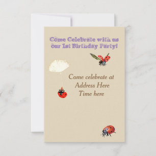 Convite de aniversário do bebê com a senhora Bugs