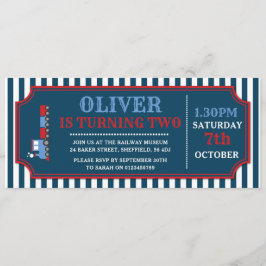 Convite de aniversário do bilhete de comboio