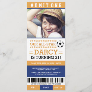 Convite de Aniversário do Bilhete de Futebol Amar