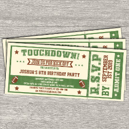 Convite de Aniversário do Bilhete de Futebol Vinta