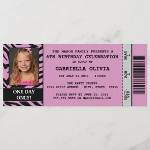 Convite de aniversário do bilhete do evento da