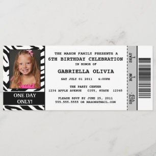 Convite de aniversário do bilhete do evento da