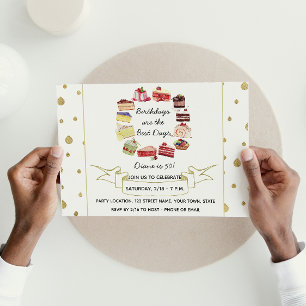 Convite de Aniversário do Bolo Elegante