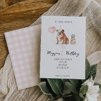 Convite de Aniversário do Buldogue Inglês - Rapari