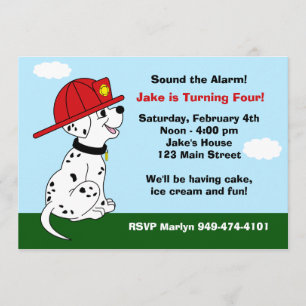 Convite de aniversário do Cão Fogo