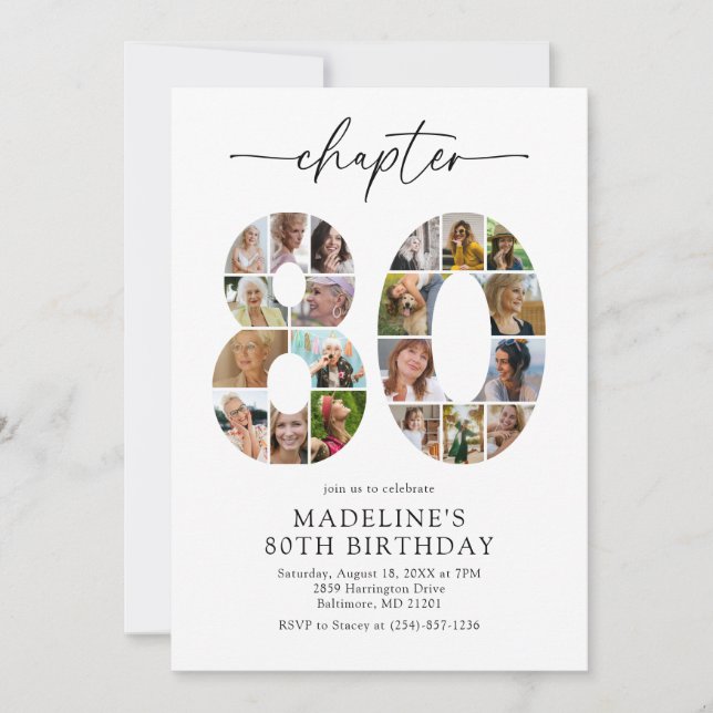 Convite de Aniversário do Capítulo 80 Personalizad (Frente)