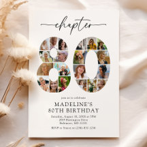 Convite de Aniversário do Capítulo 80 Personalizad