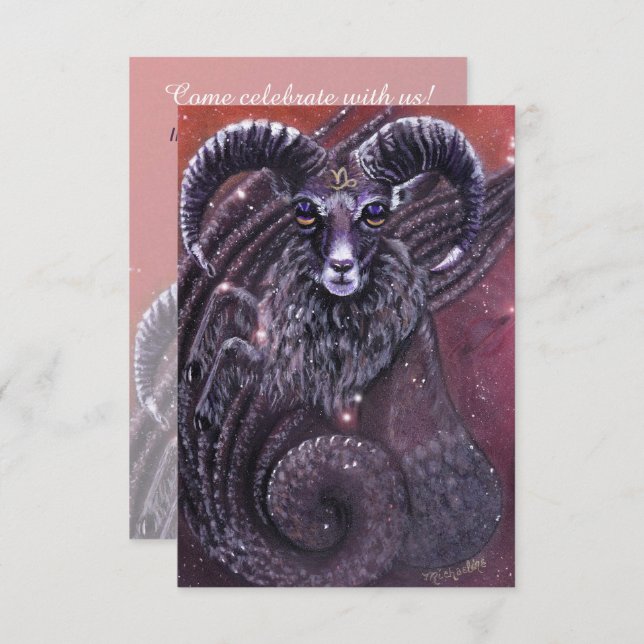 Convite de aniversário do Capricorn Zodiac (Frente/Verso)